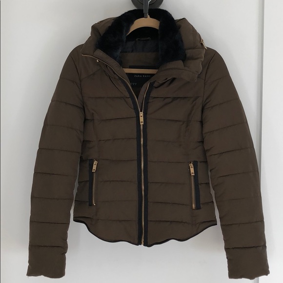 zara basic outerwear puffer jacket